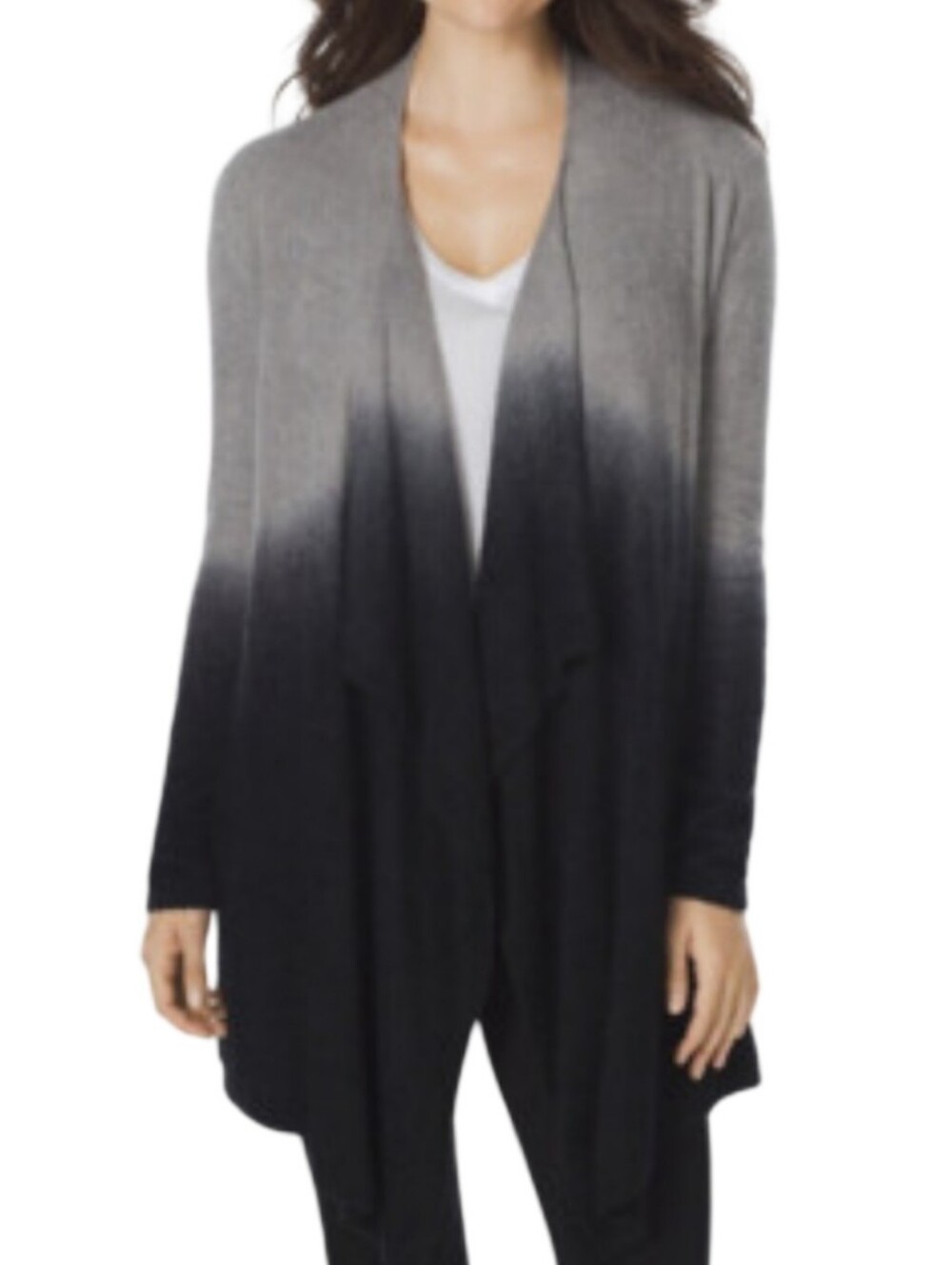 Barefoot Dreams CozyChic Lite Calypso Wrap Cardigan Size S / M Black Ombré